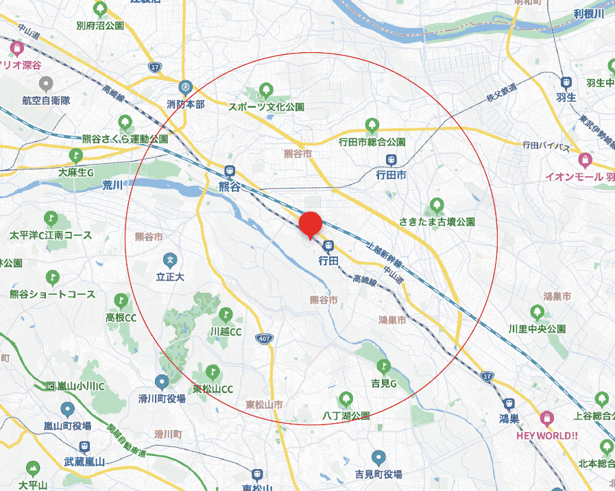 7.5km圏内地図